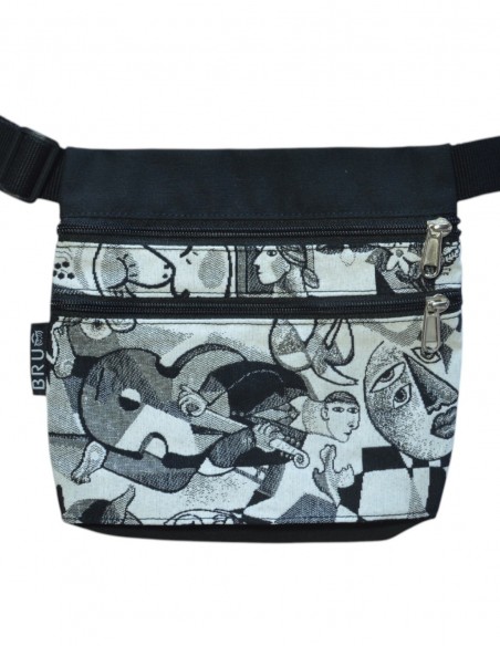 Sac ceinture 3 poches "Picasso" noir