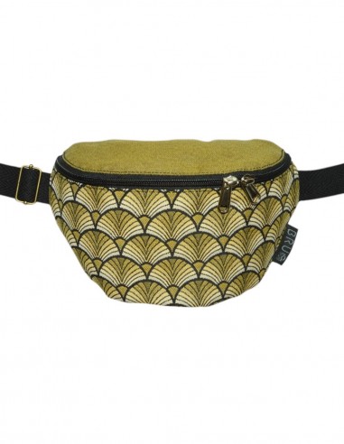 Crossbody belt bag with 2 pockets "abanik" mustard