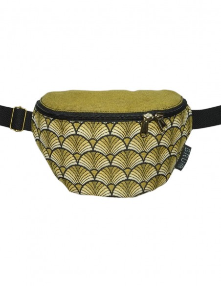 Crossbody belt bag with 2 pockets "abanik" mustard