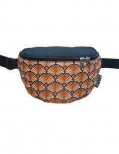 Crossbody belt bag with 2 pockets "abanik" orange black