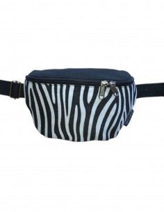 Crossbody belt bag with 2 pockets "cebra" black