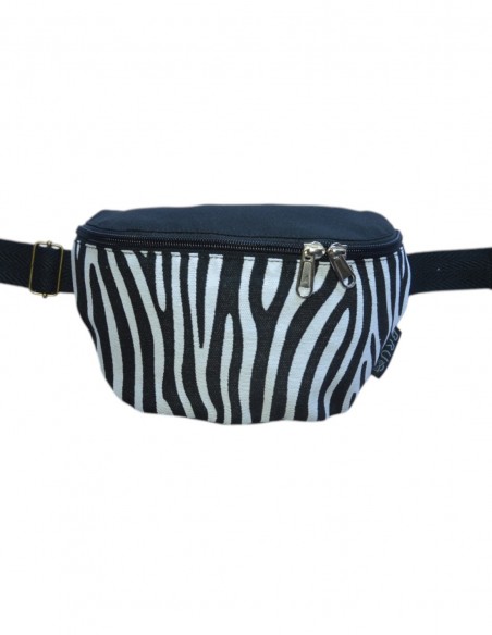 Crossbody belt bag with 2 pockets "cebra" black