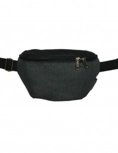 Banane bandoulière 2 poches gris noir