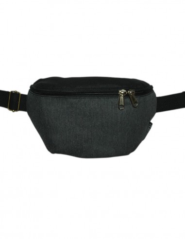 Banane bandoulière 2 poches gris noir
