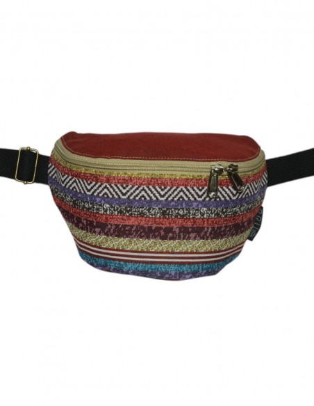 Crossbody belt bag with 2 pockets "rayas" red