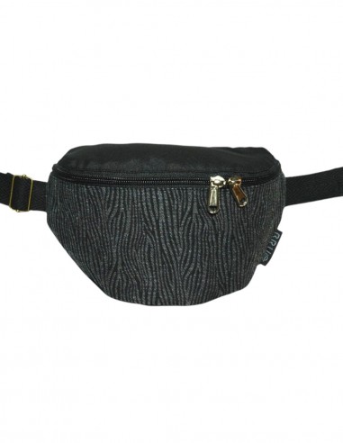 Ronyonera bandolera 2 butxaques "cebra" negra