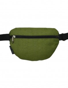 Crossbody belt bag with 2 pockets black green 2