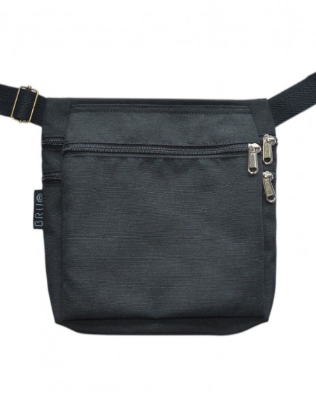 Double belt bag 3 pockets black