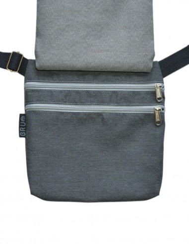 Sac Banane double 3 poches gris abierta