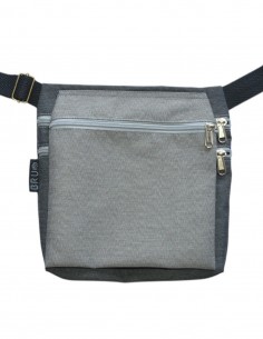 Double belt bag 3 pockets grey