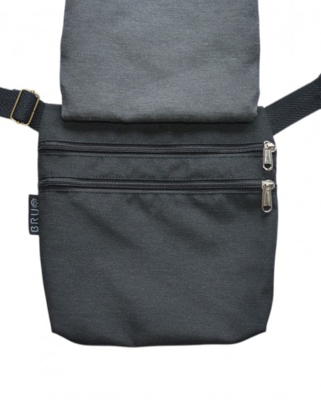 Double belt bag 3 pockets gray black atras