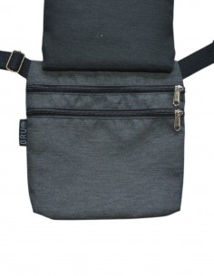 Sac Banane double 3 poches noir gris 2