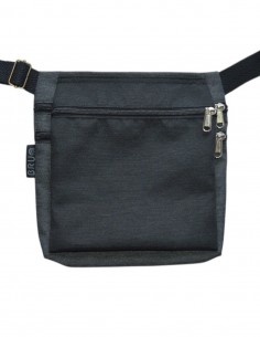 Double belt bag 3 pockets black grey