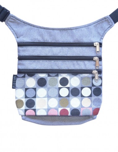 Sac banane 4 poches, "geo" gris clair – MAUI