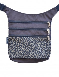 Sac banane 4 poches, "leopardo" marro – MAUI