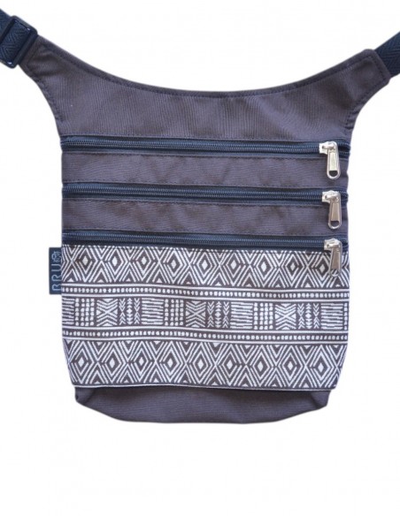 Sac banane 4 poches, "etnic" marro – MAUI