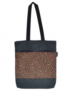 Tote bag avec poches "leopard", noir – CHIPRE