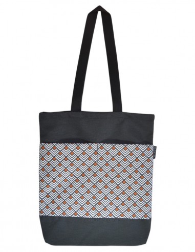Tote bag with pockets "rombos" orange, black – CHIPRE