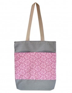 Tote bag amb butxaques "pali" rosa, gris – CHIPRE