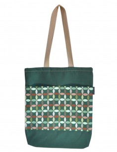 Tote bag con bolsillos hojas verde - CHIPRE