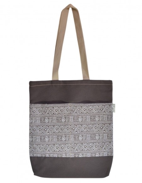 Tote bag with pockets "etnic" brown – CHIPRE