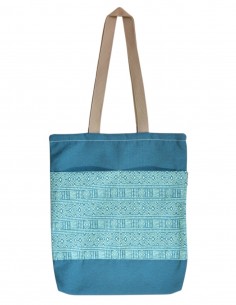 Tote bag avec poches "etnic" turquoise – CHIPRE