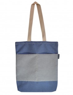 Tote bag con bolsillos azul gris - CHIPRE