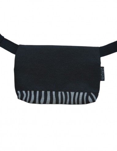 Riñonera 1 bolsillo "cebra" gris negro  - TAHITÍ tras