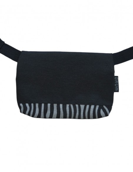 Riñonera 1 bolsillo "cebra" gris negro  - TAHITÍ tras