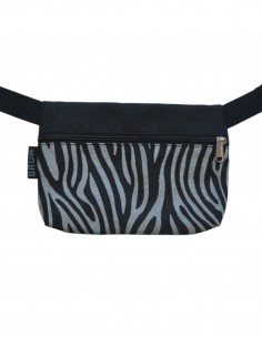 Sac ceinture 1 poche "cebra" gris noir - TAHITÍ