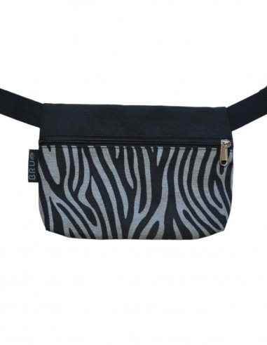 Riñonera 1 bolsillo "cebra" gris negro  - TAHITÍ