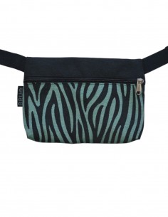 Belt bag 1 pocket "cebra" green black - TAHITÍ