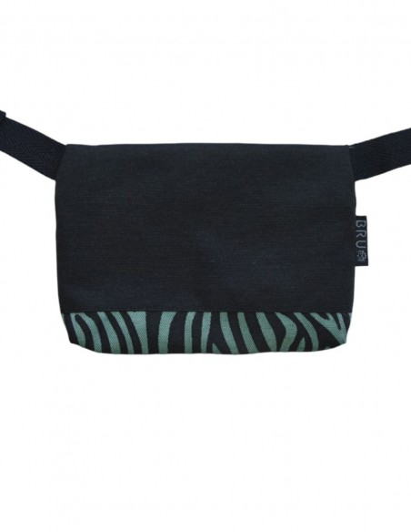 Belt bag 1 pocket "cebra" green black - TAHITÍ tras