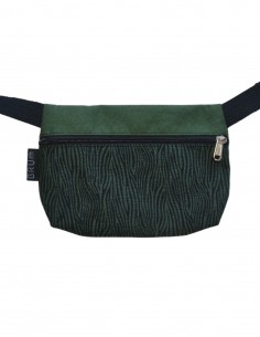 Belt bag 1 pocket "cebra" green - TAHITÍ