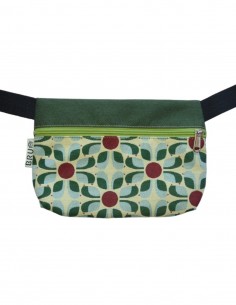 Belt bag 1 pocket "flores" green - TAHITÍ