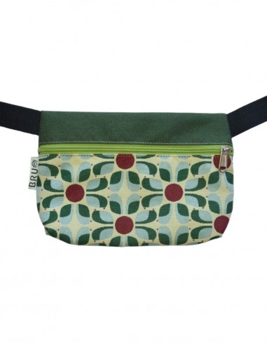Belt bag 1 pocket "flores" green - TAHITÍ