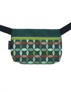 Sac ceinture 1 poche "hojas" vert - TAHITÍ
