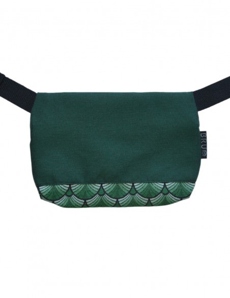 Belt bag 1 pocket "abanik" green - TAHITÍ tras