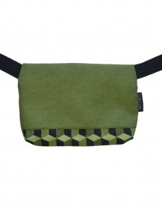 Belt bag 1 pocket "cubos" green - TAHITÍ 2