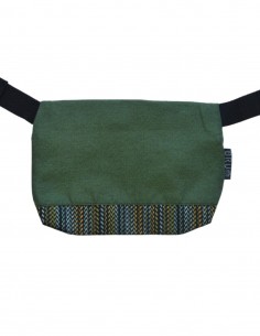 Waist bag 1 pocket "rayas" green - TAHITÍ 2
