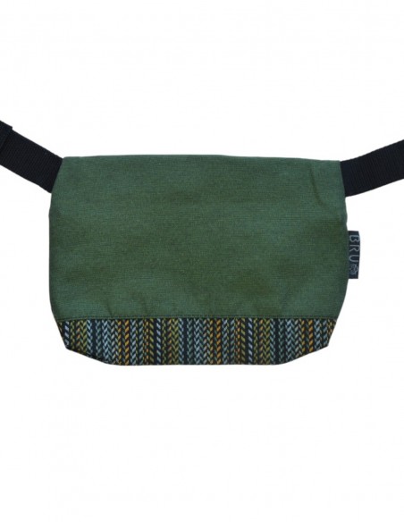 Waist bag 1 pocket "rayas" green - TAHITÍ tras