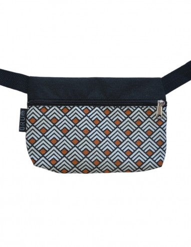 Sac ceinture 1 poche "rombos" noir - TAHITÍ
