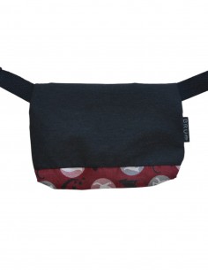 Waist bag 1 pocket "cats" black - TAHITÍ 2