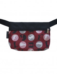 Sac ceinture 1 poche "cats" noir - TAHITÍ