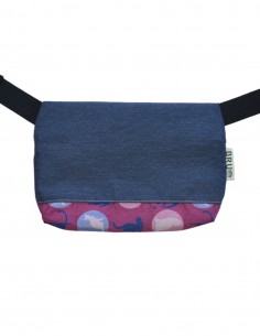 Sac ceinture 1 poche "cats" bleu - TAHITÍ 2