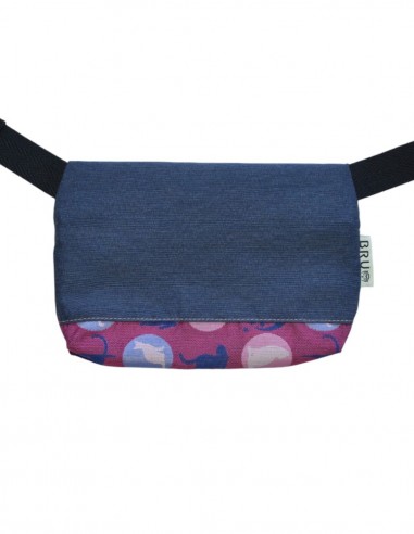 Sac ceinture 1 poche "cats" bleu - TAHITÍ tras