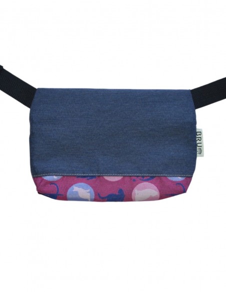 Sac ceinture 1 poche "cats" bleu - TAHITÍ tras