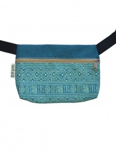 Waist bag 1 pocket "etnic" turquoise - TAHITÍ