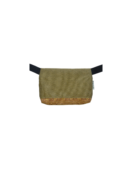 Waist bag 1 pocket "etnic" mustard - TAHITÍ tras