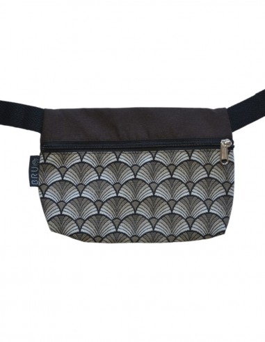 Waist bag 1 pocket "abanik" brown - TAHITÍ